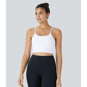 NWT Halara Padded Workout Cropped Tank Top SIZE MEDIUM White